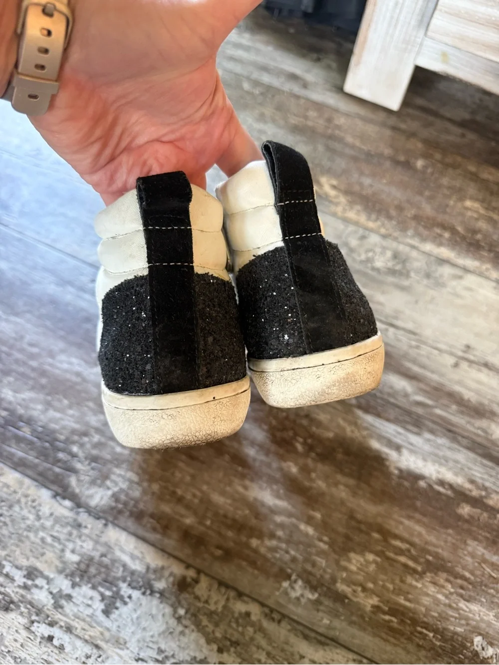 Vintage Havana Black Glitter High Top Lester Fashion Sneakers